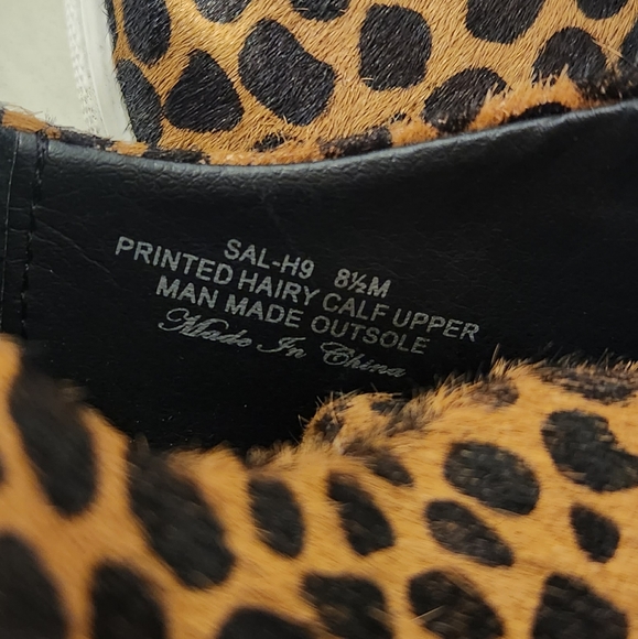 Donald Pliner Leopard Print Hairy Calf Brown Black Slip-On Flats Shoes Size 8.5M - Picture 6 of 13